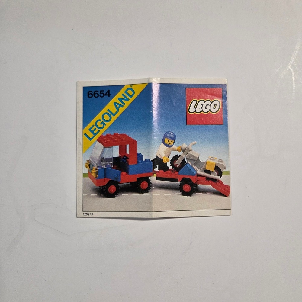 LEGO Instruction Manual 6654‎ Legoland Town Motorcycle Transport Vintage 1983